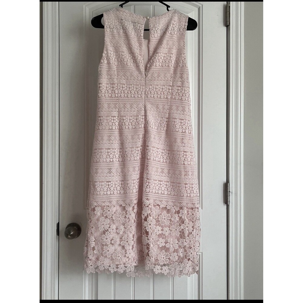 Karl Lagerfeld Women's Floral Lace Sleeveless Sheath Dress Pink Size 2 Church - Picture 3 of 8